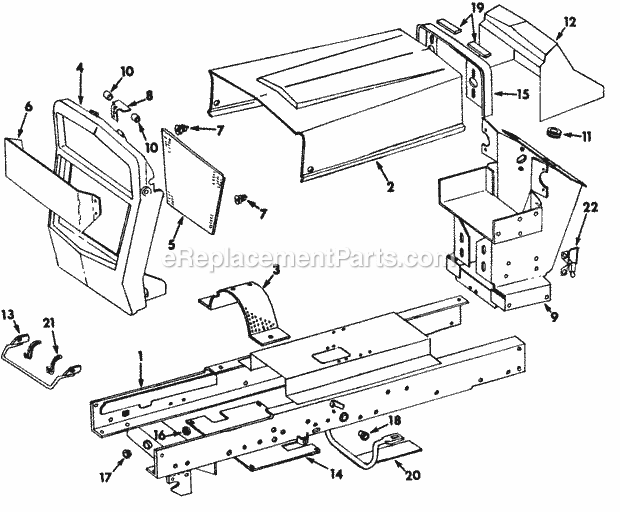 Hood, Grille & Frame Diagram and Parts List for 127 2050040U Cub Cadet Lawn Tractor